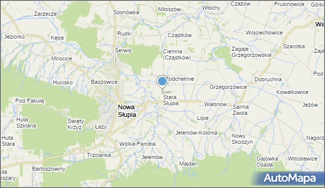 mapa Stara Słupia, Stara Słupia na mapie Targeo